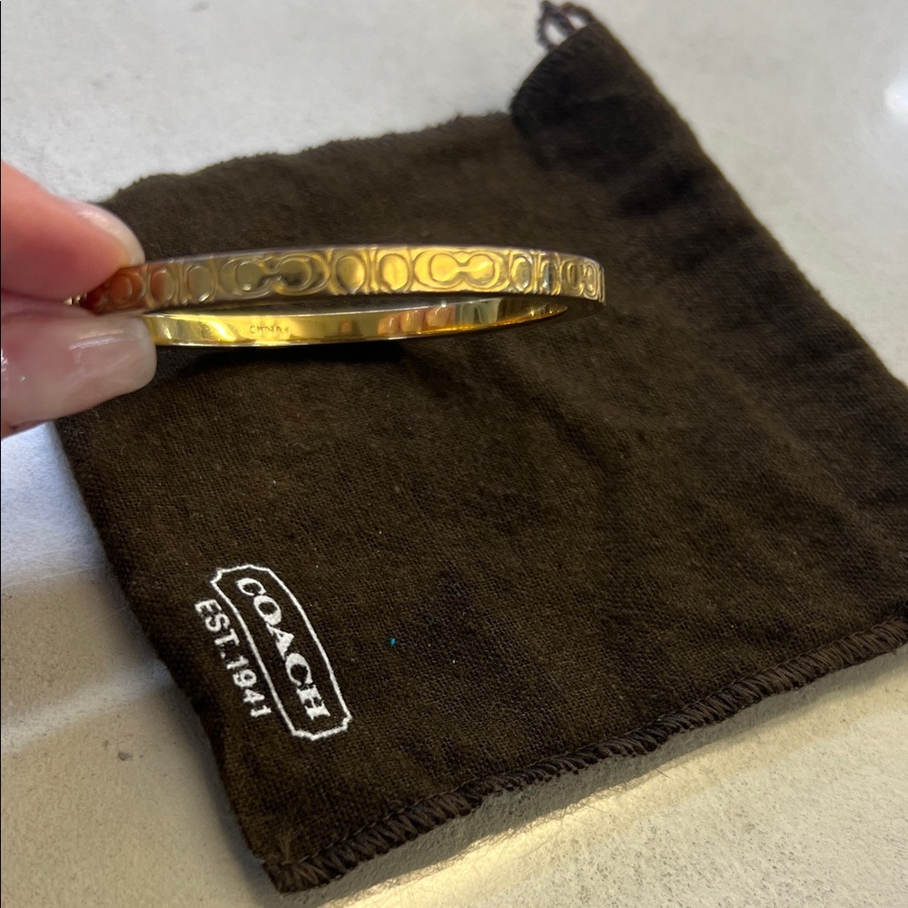 Coach Gold-Tone Embossed Bangles